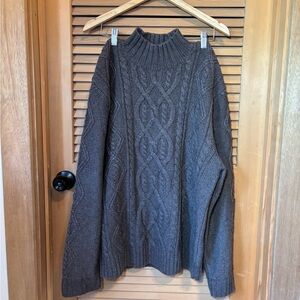 Eddie Bauer Brown Cable Knit Sweater